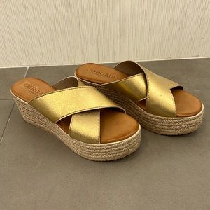 Cordani Bella Gold leather platform sandal (worn once)